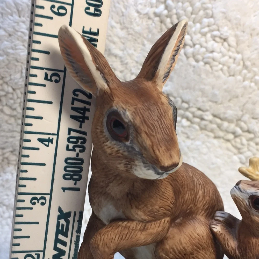 Ceramic Bunnies Mom and Baby Bunny. Very Good Used Condition